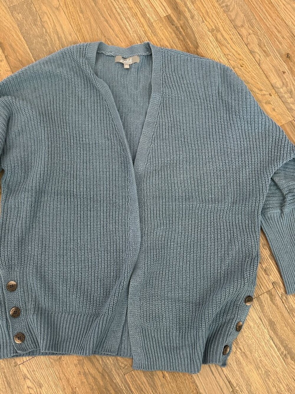 L/S Open Front Cardigan - Blue  - Size M